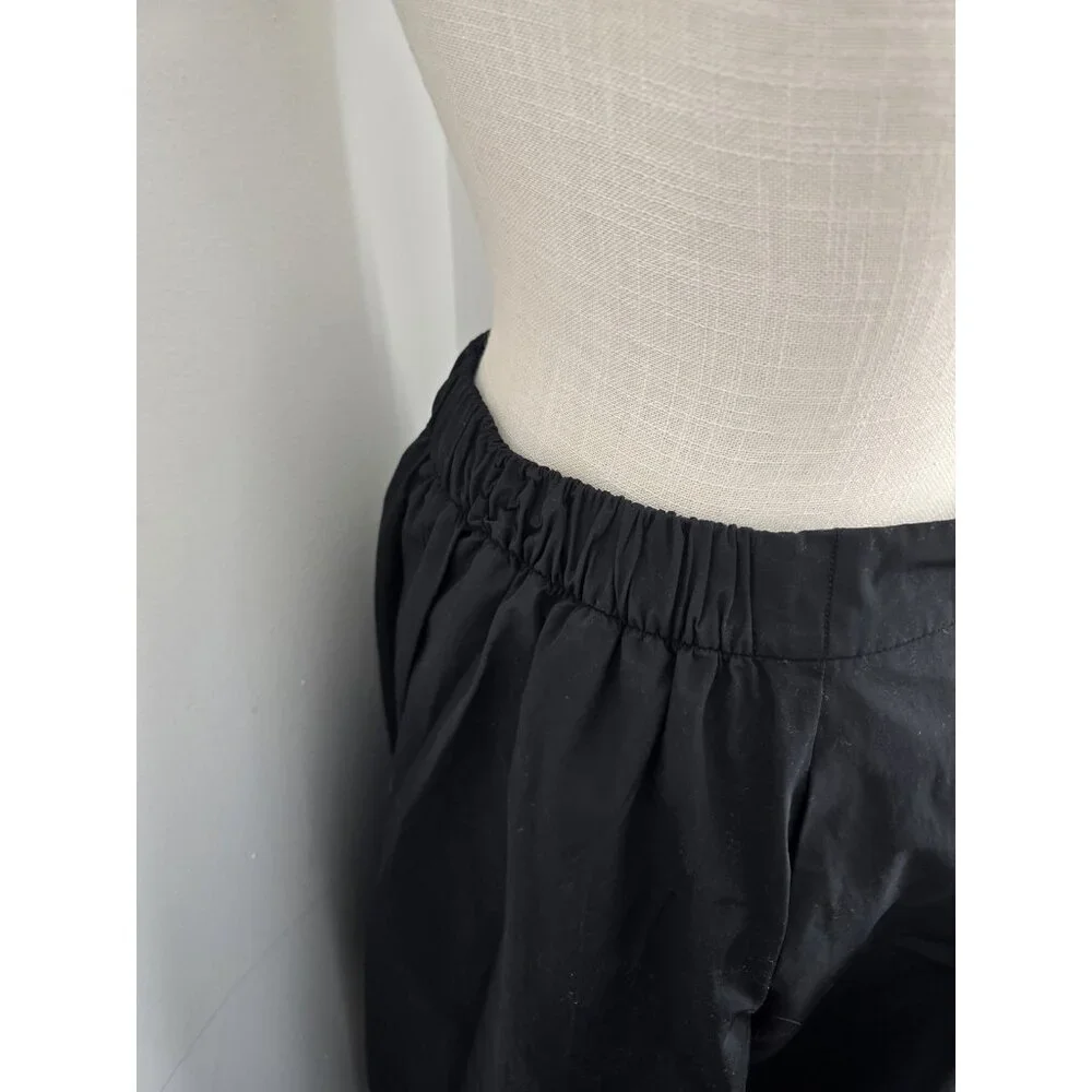 Boden Isabella Taffeta Midi Black Full Pull On Skirt Size 8 M R A-line Womens